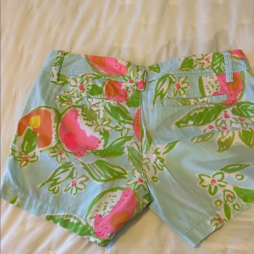 Lilly Pulitzer Pink and Green High Waist Shorts - Picture 4 of 4